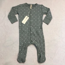 Quincy Mae Baby Organic Cotton Footed Pajamas Jumpsuit Sleepwear Size 3 6m
