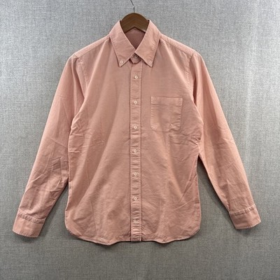 Wolf vs Goat Shirt 39/15.5 Pink Pastel Oxford Pique Long Sleeve Button Down