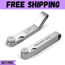 Feeler Gauge Set 2pcs Stainless Steel 32 Straight 16 Offset Blades SAE Metric