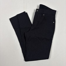 Urban Star Men's Stretch 5 Pocket Pants, Elastic Waistband Black 32x30