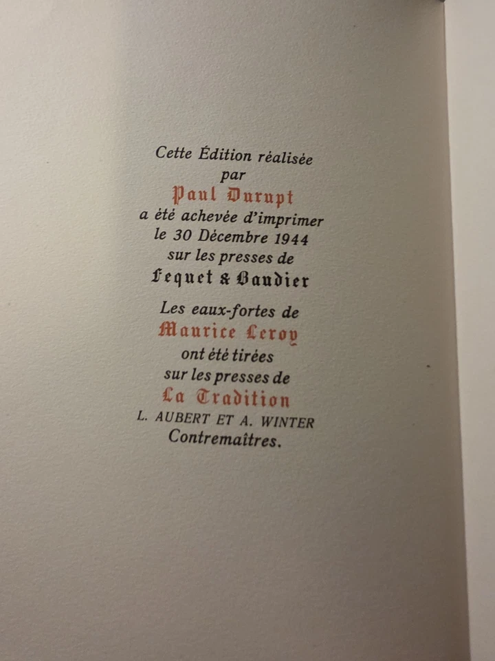 Les Deux testaments de Maistre François Villon. Gravures par Maurice Leroy 1944 - Photo 1/4