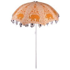 Indian Embroidered Garden Parasol Flower Outdoor Sun Shade Patio Umbrella 72"