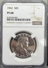 NGC HI GRADE PF 68 1962 SILVER BENJAMIN FRANKLIN HALF DOLLAR 🇺🇸 90% SILVER