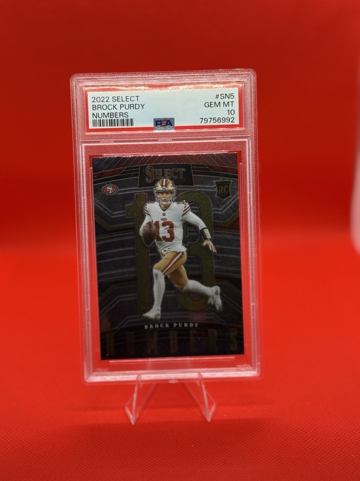 Panini 2022 Select Numbers Brock Purdy SN-5 Rookie PSA 10 San Francisco 49ers