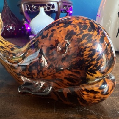Maltese MDG Whale 1970s Art Glass Fish Paperweight Murano Style RARE Malta