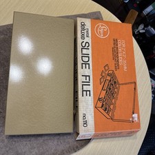 Vintage Logan Metal Deluxe 35mm Slide File No. 110 W/Box Holds 300 Ready Mount