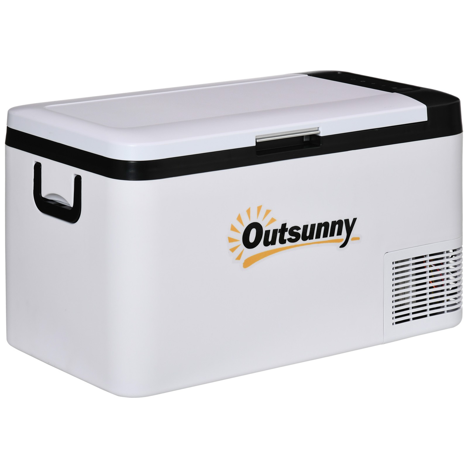 Outsunny 12V Car Refrigerator w/ LED Light & Foldable Handles, 25L Portable