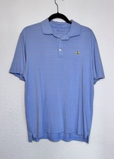 Peter Millar Seaside Size M Short Sleeve Golf Polo Shirt Blue Striped Men's