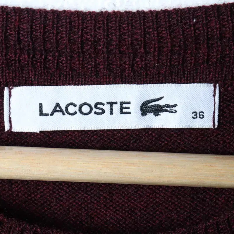 Lacoste W(L) Burgundy Wool Knit Dress, Women's Sweater Dress 17040 thumbnail 6
