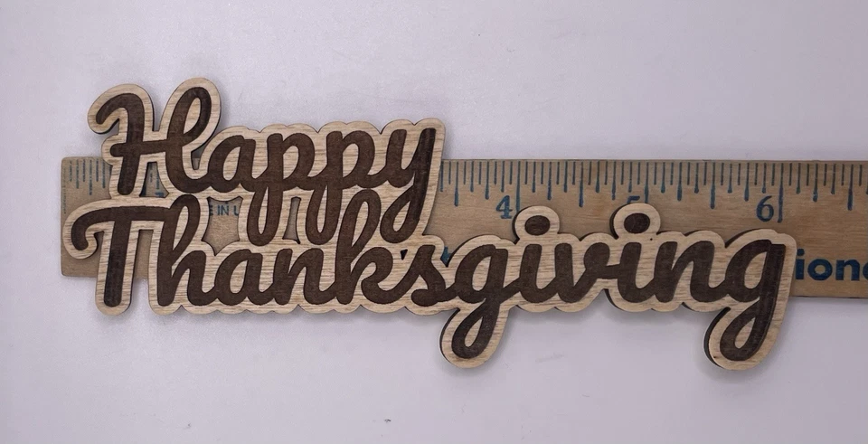 Recorte láser de madera de acción de gracias, decoración de otoño, decoraciones de acción de gracias artesanías Foto 4 de 4