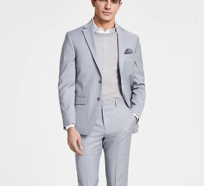 Bar III  Men's Skinny Sharkskin Suit Jacket Blazer 40 L New $425 TOGL1CYZ0010