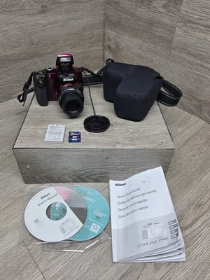 Nikon COOLPIX P500 12.1MP Red Digital Camera - Battery & 8gb SD Card Tested!!