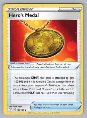 HERO'S MEDAL 152/185 UC VIVID VOLTAGE POKEMON LP VIV 2020