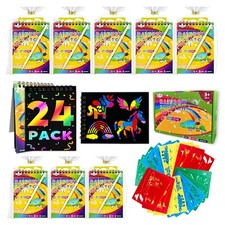 Decojoy Party Favors for Kids 4-8, Scratch Art Birthday Return Gifts, Bulk Rainb