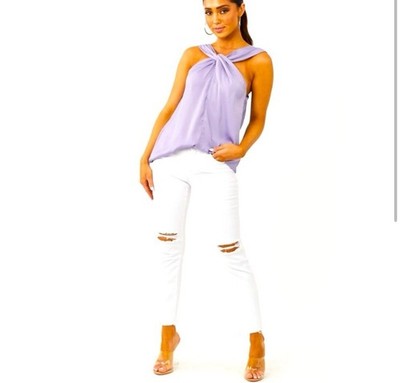 Annie Wear Twist Neck Halter Top 
