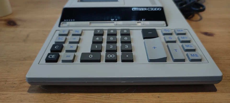 Citizen CX-100 Mains Powered Printing Calculator - EU Plug - Vintage - Prop/Deco - Image 3 of 4