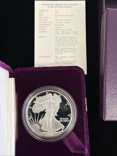 1986-S  Proof American Silver Eagle with OGP and COI