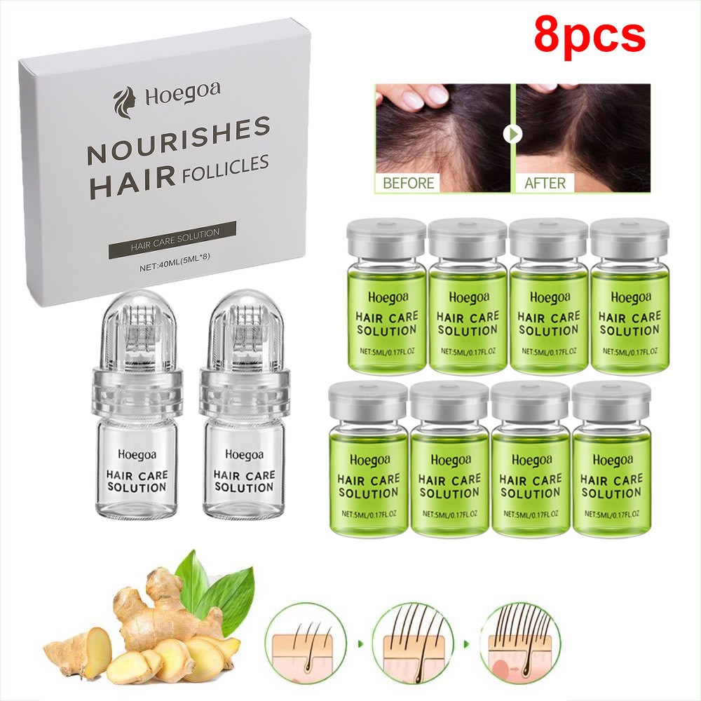 8PCS/Set Hair Regrowth System, Advanced Microneedle Roller Hair Growth Treatment