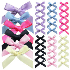 30 Pcs Hair Bows for Women, 6 Colors Mini Bowknot Ribbon Barrettes Hair Clips, C