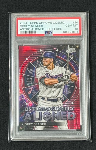 1/5🔥Corey Seager 2024 Topps Chrome Cosmic Astro Aligned Red Flare PSA 10