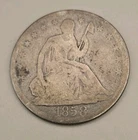 1858 Seated Liberty Silver Half Dollar 50c
