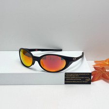 Oakley Eye Jacket Redux OO9438 Black Frame Ruby Lens Sunglasses Men