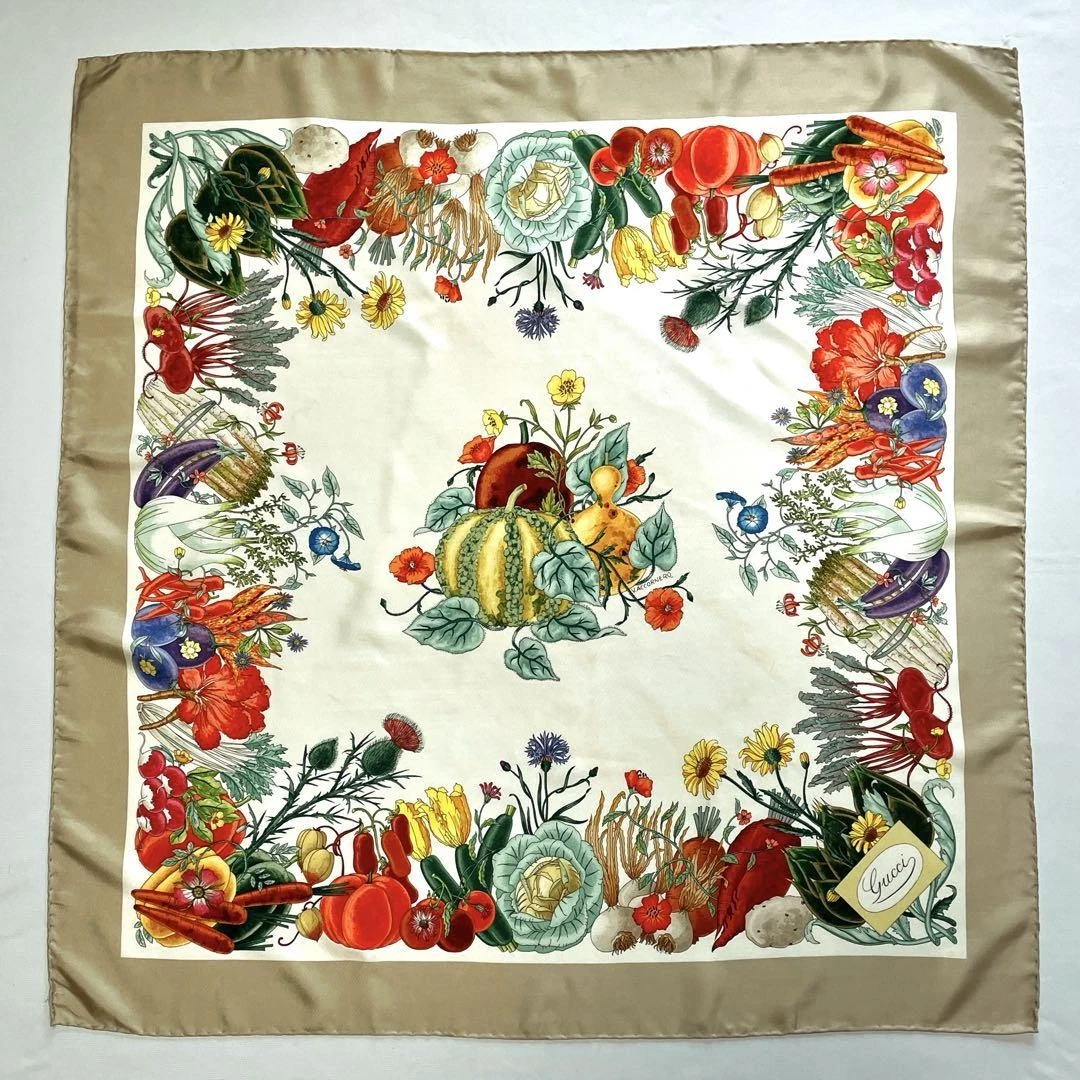 Foulard vintage GUCCI Vittorio Accornero 84 cm x 85 cm