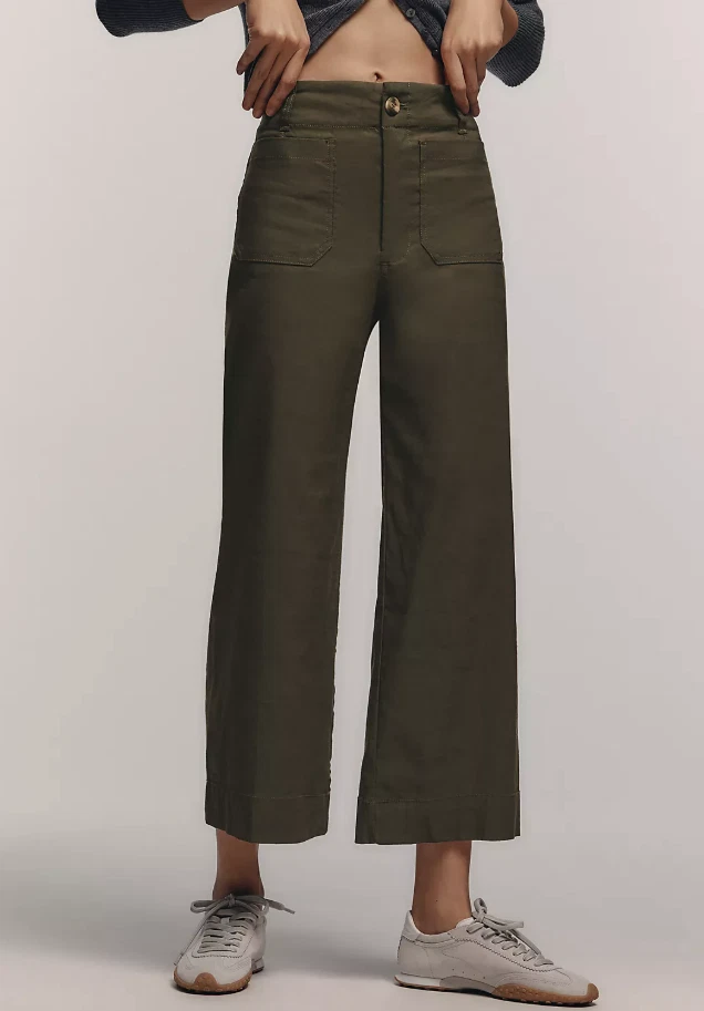 Pantalones cortos de pierna ancha The Colette Magic de tela de Maeve Dry Fern 27 - Usados 1X Foto 2 de 4