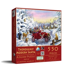 SunsOut Thoroughly Modern Santa 550 pc Christmas Jigsaw Puzzle