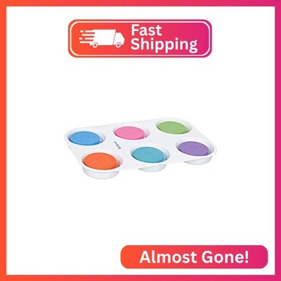 Sax Non-Toxic Giant Tempera Paint Cakes with Tray - 2 1/4 x 3/4inch - Set of 6 -
