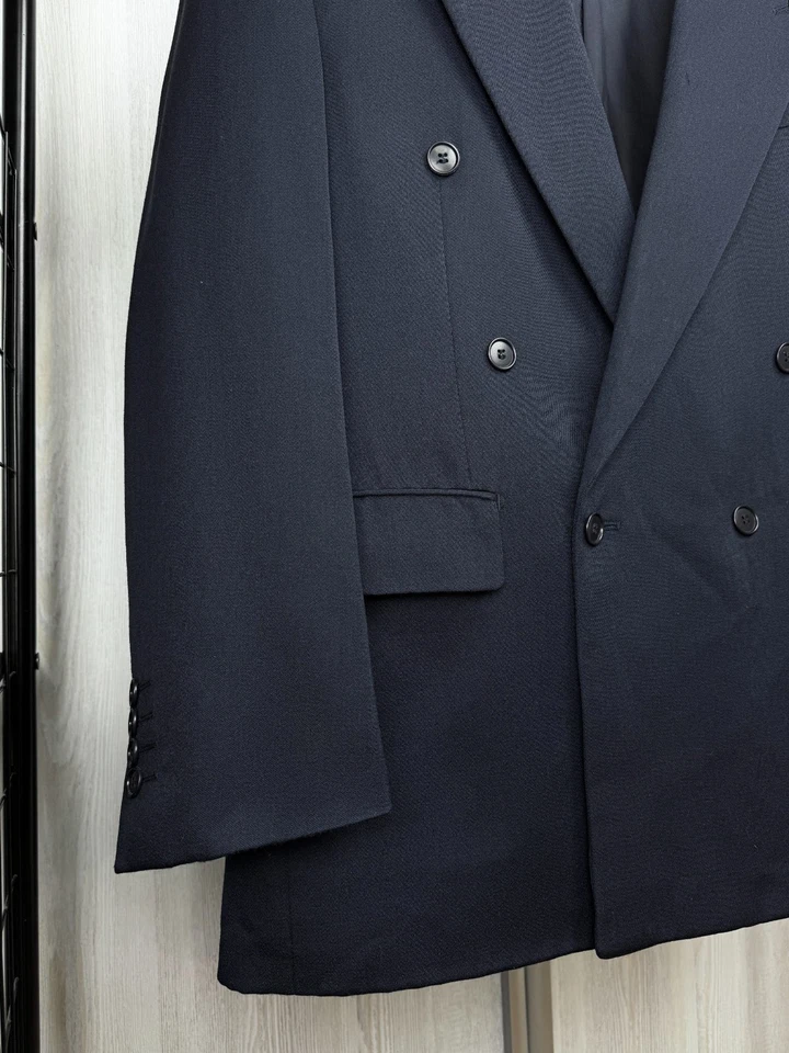 Blazer de lana de doble botonadura azul marino Yves Saint Laurent Foto 4 de 4