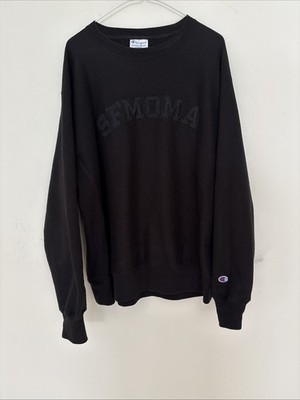 SFMOMA Champion Reverse Weave Black Crewneck Sweatshirt Men s Size Large