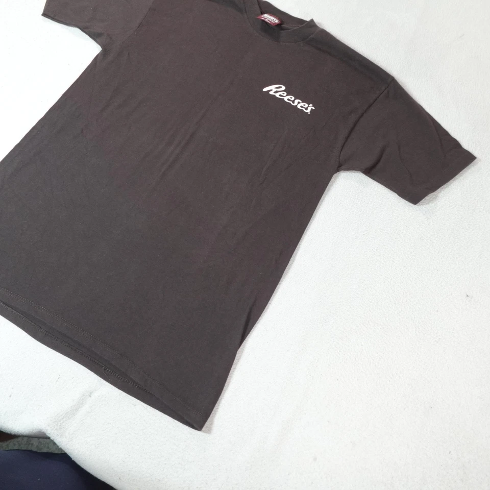 Camisa masculina vintage Reese XL preta Hershey's ponto único EUA logotipo doce anos 90 T - Imagem 2 de 4