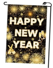Happy New Year Garden Flag 12x18 Inch Vertical Double Sided Winter multicolor F