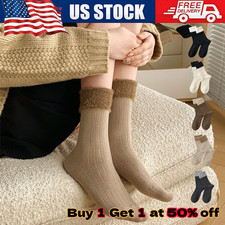 1 Pair Winter Merino Lambs Wool Heavy Duty Thermal Boots Socks For Women Girl US