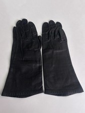 Vtg Leather Gloves 6.5 Silk Lined Made in West Germany Black Strawbridge