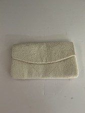 Sharonee Beaded Clutch purse, Made In Japan, 9 In Long X 5 In , Vintage White