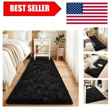 Stylish 2' x 6' Non-Slip Black Runner Rug - Ultra Soft for Bedrooms Hallways