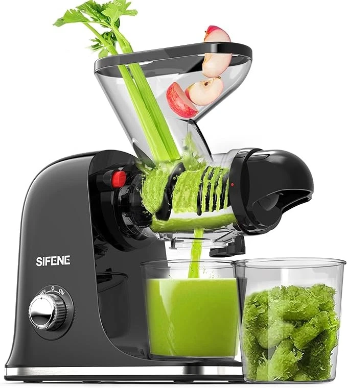 SiFENE Cold Press Juicer Machine Compact Single Serve Slow JS3304 - Black