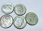 ROOSEVELT SILVER DIMES, LOT OF 5, 90% SILVER FREE SHIPPING #8809