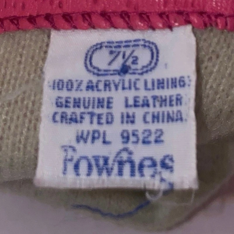 Guantes Fownes Hot Rosa Cuero Genuino 7.5 Texturizados Forrados Vintage Clásicos Barbie Foto 4 de 4