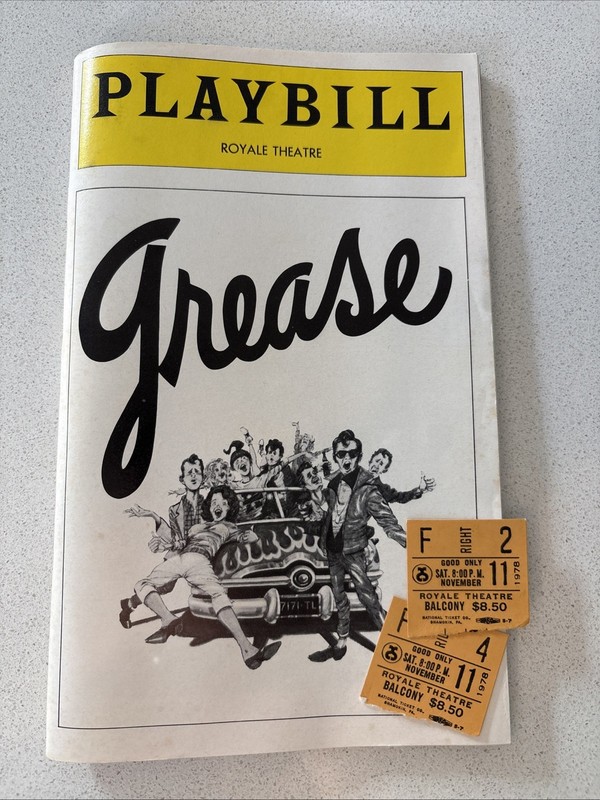 "GREASE" Peter  Gallagher  1978, New York Playbill And Ticket Stub