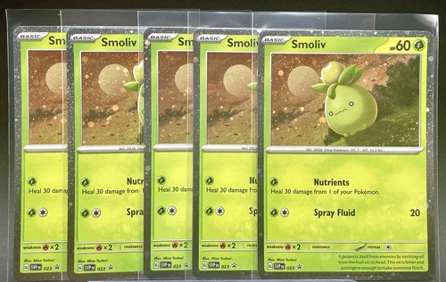 Pokémon TCG Smoliv 023 Cosmos Holo Scarlet & Violet Black Star Promo X5