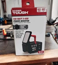 Hyper Tough 20V Power Inverter 150-Watt 3-USB Ports Worklight New Free Shipping