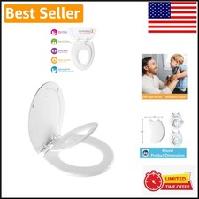 Safe Quiet Round Toilet Seat with Built-In Child Seat - Ideal for Families