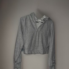 Aerie Women's Gray Zip Hoodie Small Cotton Full Zip Activewear