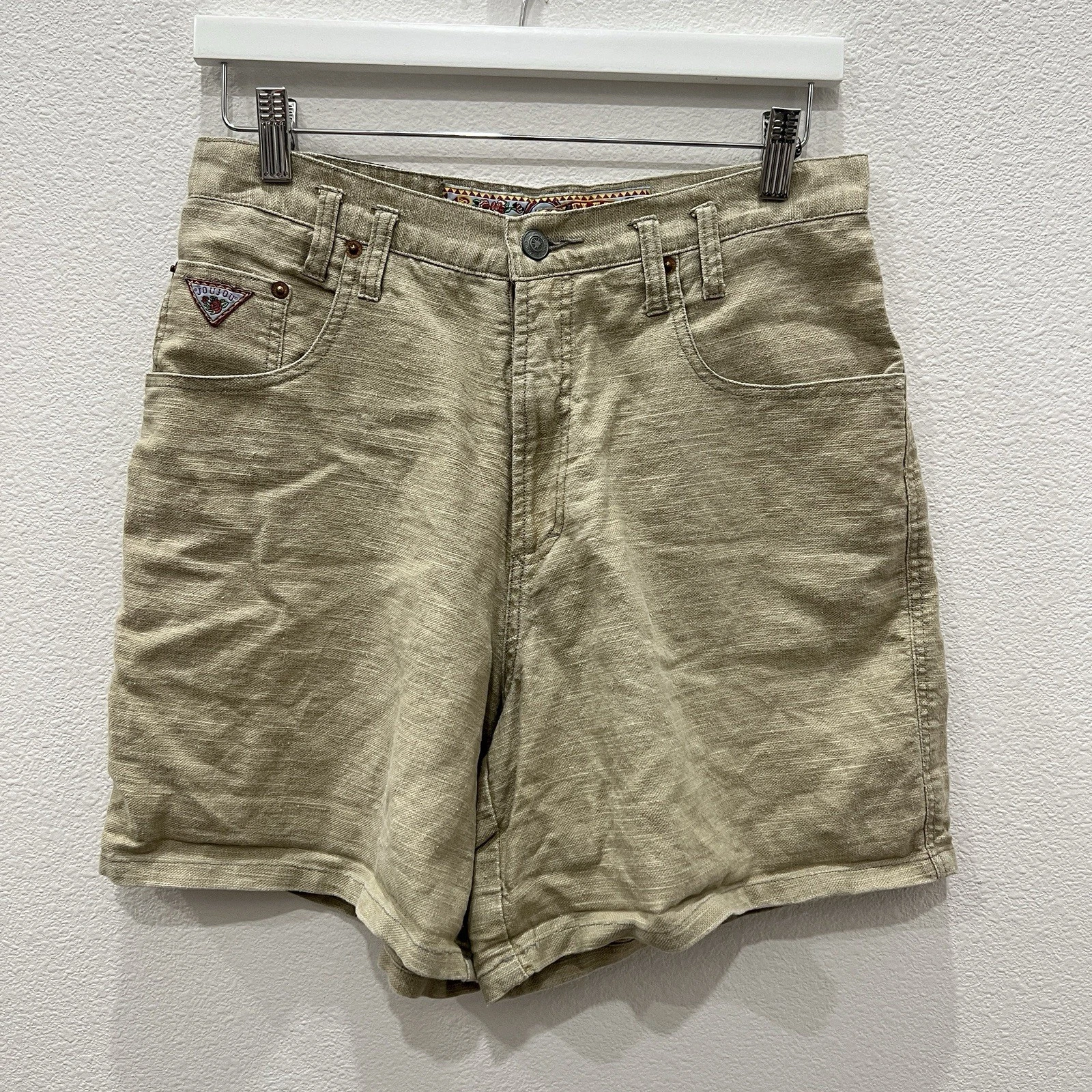 Vintage JouJou 90s Linen Look Blend Shorts Y2K Boho Coastal Festival Juniors 11