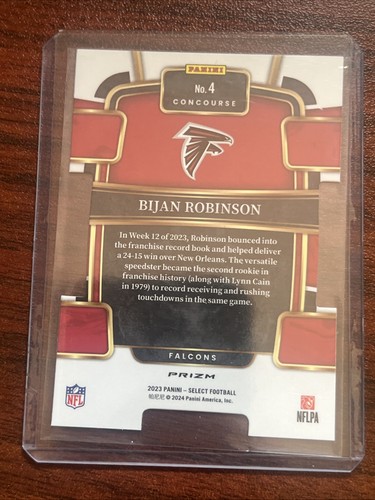 Bijan Robinson 2023 Select Black And Yellow Die Cut - Picture 2 of 2