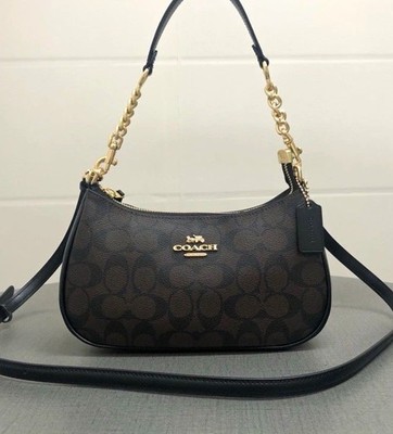 Coach Brown/Black Signature Shoulder Bag