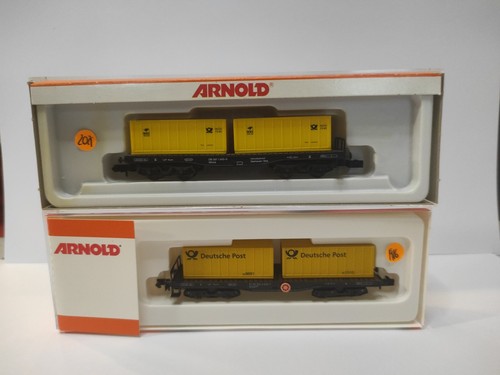 2- Teiliges Set Arnold 4945 und 4952, Containertragwagen Post | Zustand: Neu